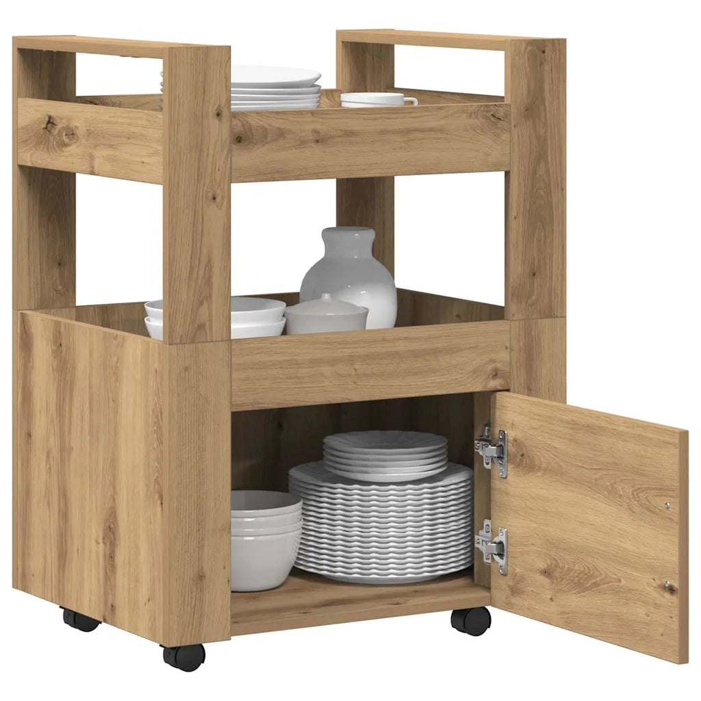Carrello da Cucina rovere artigianale 60 x 45 x 80 cm 862121