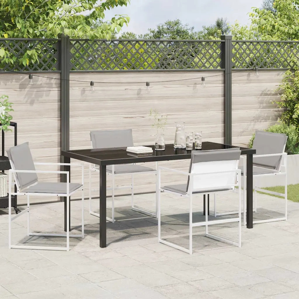 Set da Pranzo per Giardino 5 pcs Bianco