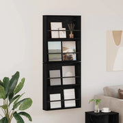 Scaffale per riviste 2 pcs Rovere Nero 60 x 12 x 70 cm