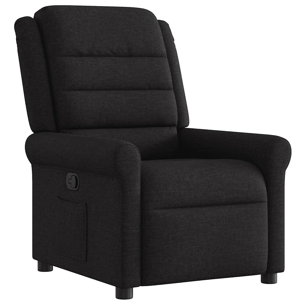 Divano Sedia-Poltrona Reclinabile in Tessuto Nero 684753
