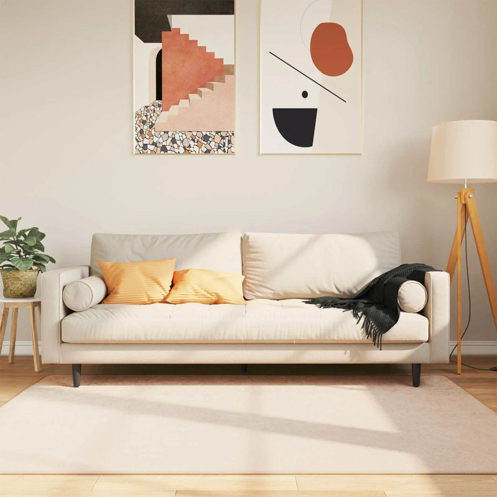 Runner Tappeto MARSA Crema 120 x 170 cm Poliestere e PVC