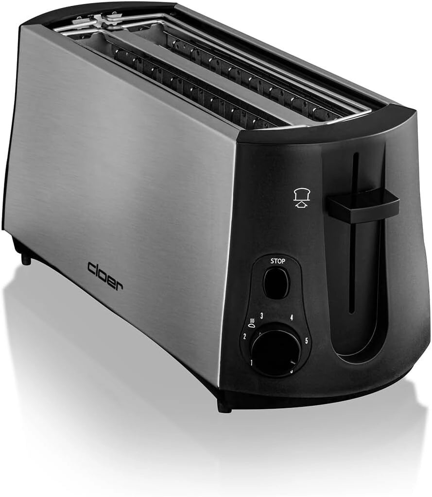 Cloer 3719 tostapane 4 fetta/e 1380 W Nero, Acciaio inossidabile
