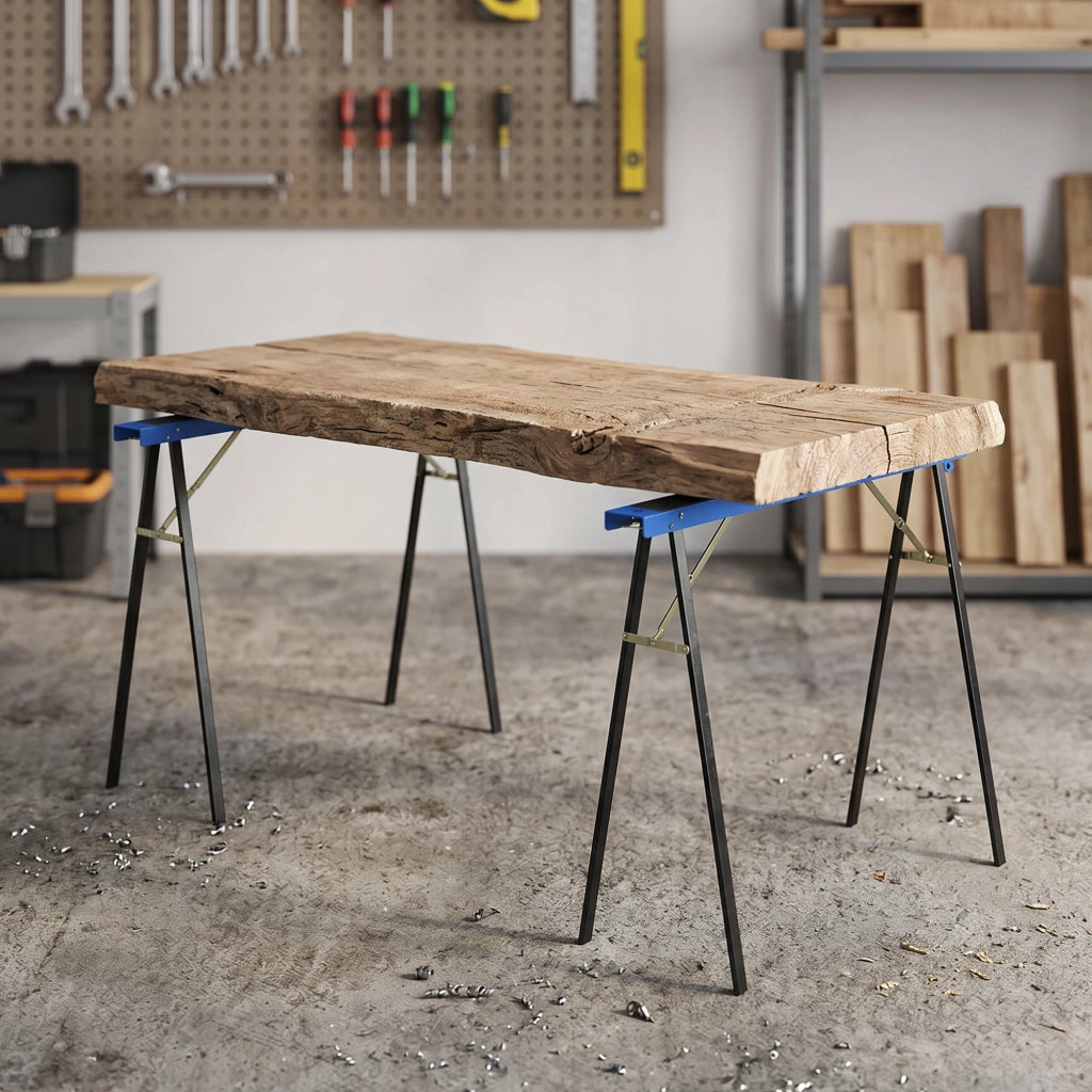 Cavalletto da carpentiere pieghevole ¨C zephmum ¨C Blu e Nero