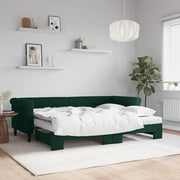 Divano Letto Estraibile Materassi Verde Scuro 80x200 Velluto 3197790