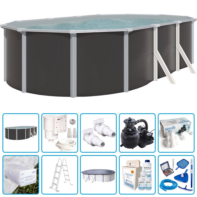 Piscina Fuori Terra Steeldesign - 6,10 X 3,65 X H.1,32 M - Kit Pro