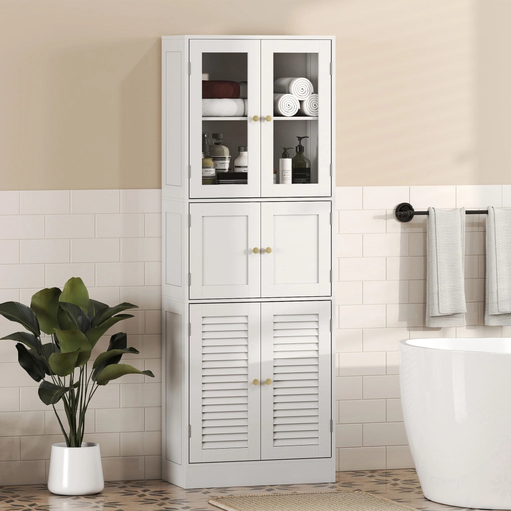 Mobile bagno alto con 6 ante ¨C zephmum ¨C bianco 120x30x80