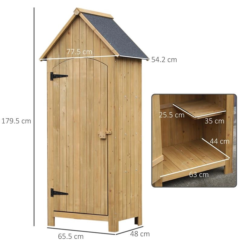 CASETTA PORTA ATTREZZI IN LEGNO IMPERMEABILE 77,5 X 54,2 X 179,5 CM