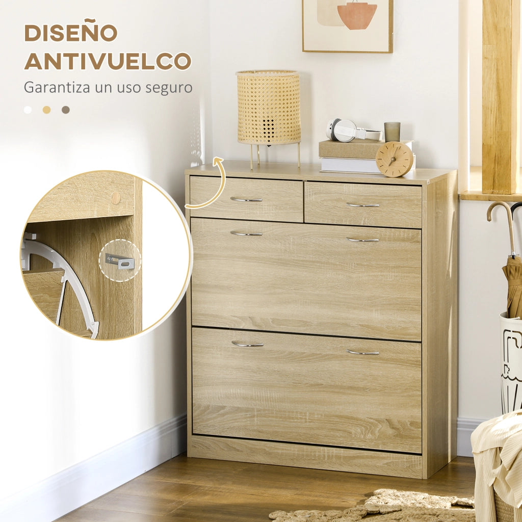 Armadio per Scarpe con 2 Cassetti ¨C zephmum ¨C 80x30x91,5 cm Robe