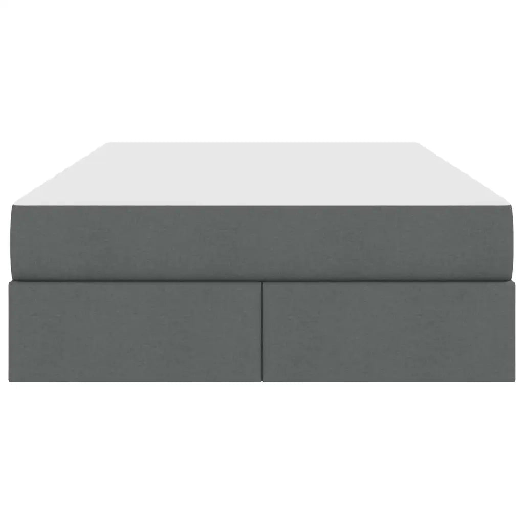 Letto con contenitore e materasso Grigio scuro 120 x 200 cm