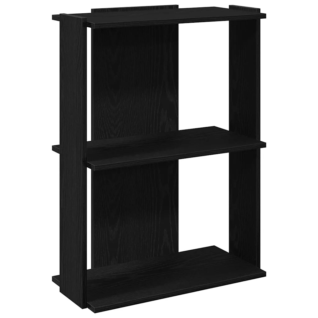 Libreria a 3 Ripiani-Scaffale per Libri-Mobile di Stoccaggio Nera 60x30x80 cm in Legno Multistrato