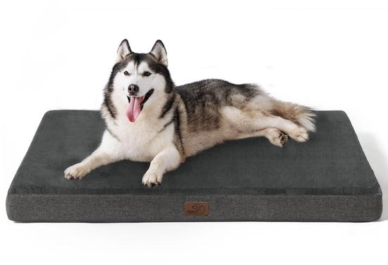 Cuscino ortopedico per cani grandi - 120x74x10cm, letto per cani lavabile con schiuma a doppia funzione, materasso per cani comodo, dimensioni personalizzate, colore grigio scuro