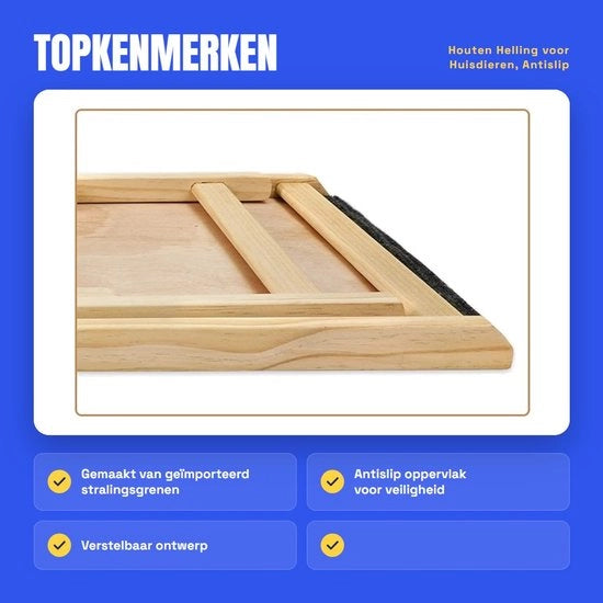 Helling per Cani in Legno - Antiscivolo - Struttura Stabile - Sostituibile - Durevole - Opzione Portatile - Struttura Fissa per Hanno