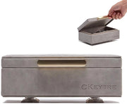 Cassaforte per chiavi | Cassetta Faraday per chiavi di auto | Cassaforte per blocco segnali per chiavi di auto | RFID | Chiusura magnetica | Cassaforte per chiavi | Blocco segnali per sicurezza auto | Comando a una mano (grigio chiaro)