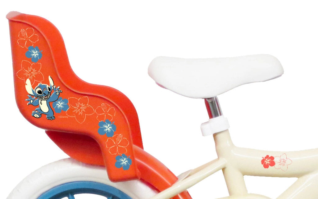 Bicicletta per Bambina 12" 1 Freno con Licenza Disney Stitch Bianca