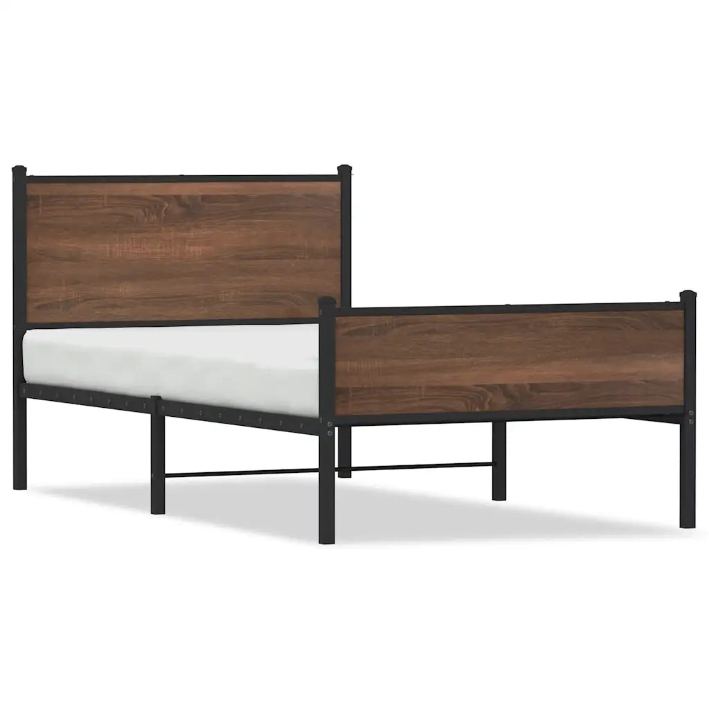 Giroletto senza Materasso in Metallo Rovere Marrone 107x203 cm 4007954