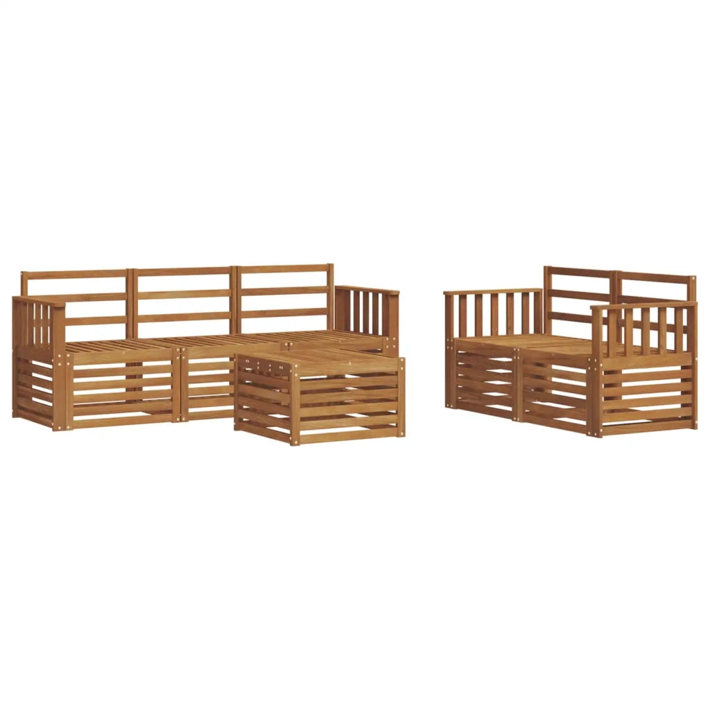 Set divani 6 pcs Naturale Legno di Acacia Massello