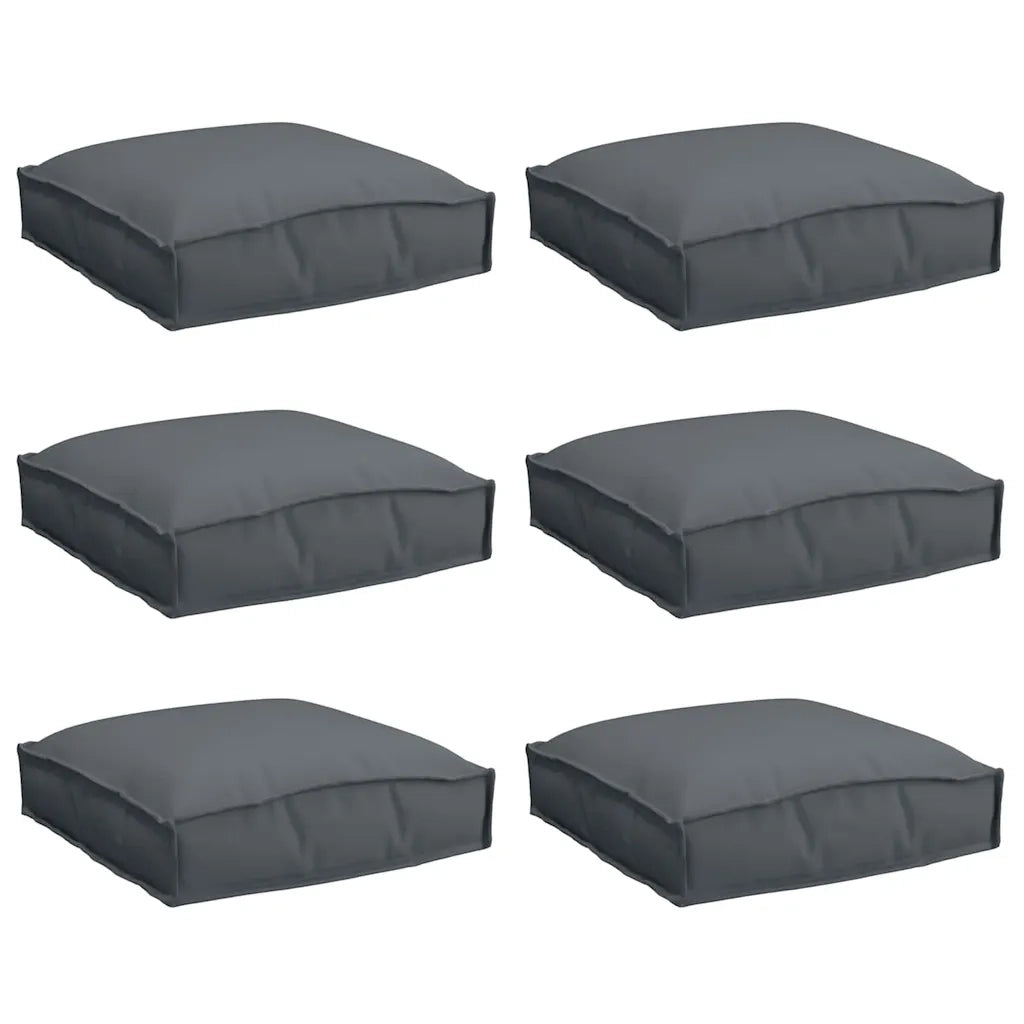 Cuscino 6 pcs Antracite 40 x 40 x 8 cm Tessuto Oxford 42001598