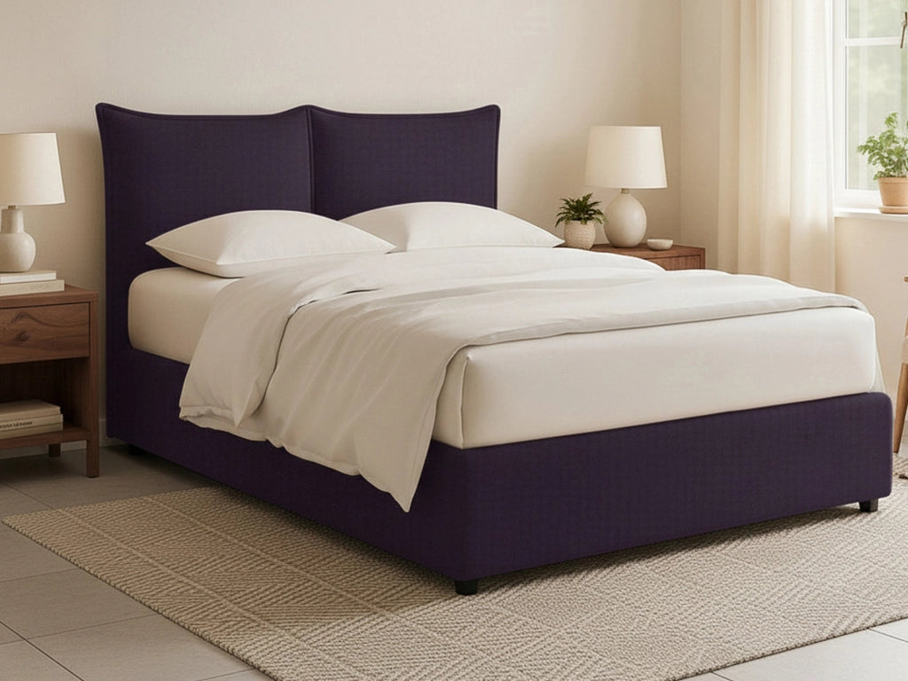 Wetherby, Letto Matrimoniale Sfoderabile Made in Italy, Viola