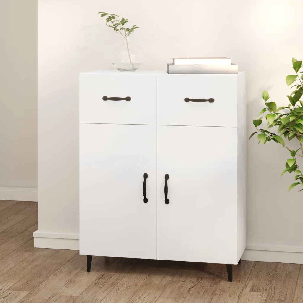 Credenza | Madia | Buffet da pranzo | Armadio da pranzo Bianca 69,5x34x90 cm in Legno Multistrato