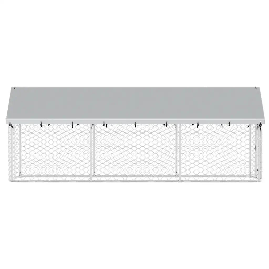Gabbia per Cani da Esterno con Tetto-Cassa per cani 400x100x150 cm