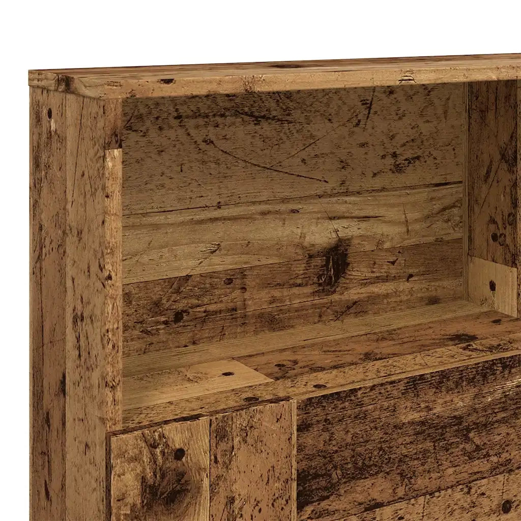 Testiera con Contenitore-Testiera con Ripiani Legno 160x19x103,5 cm in Truciolato
