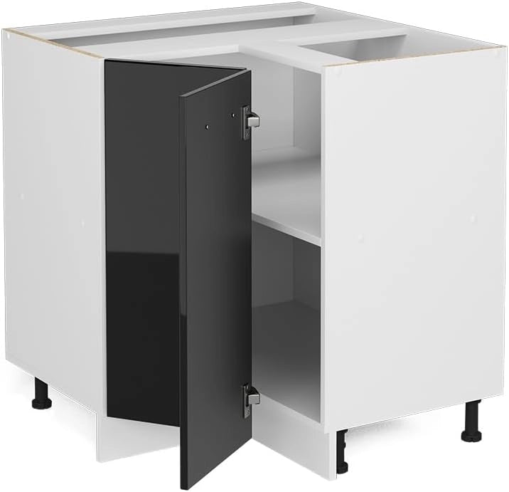Mobile ad angolo cucina R-Line, Nero lucido, 75.6 cm senza piano di lavoro, per la libera combinazione all'interno di sistemi cucina modulari