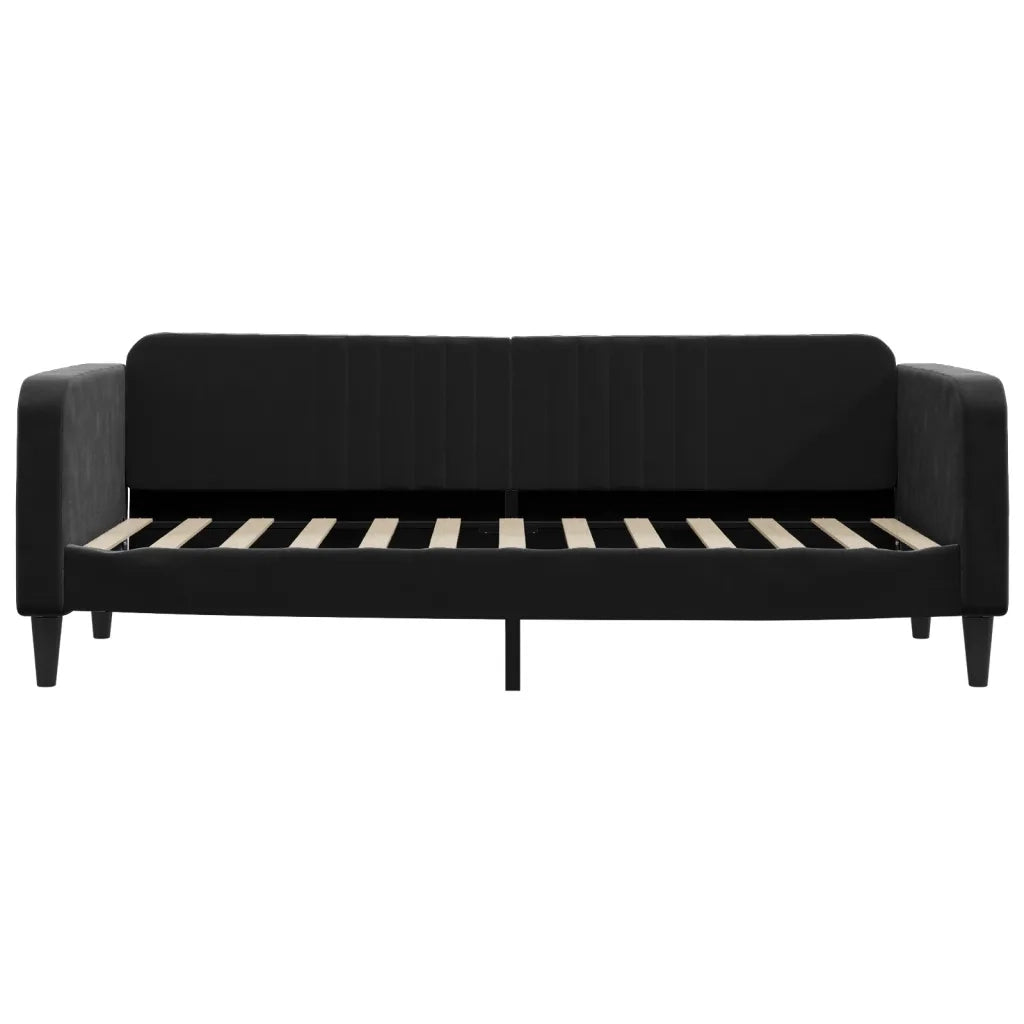 Divano Letto con Letto Estraibile Nero 80x200 cm in Velluto