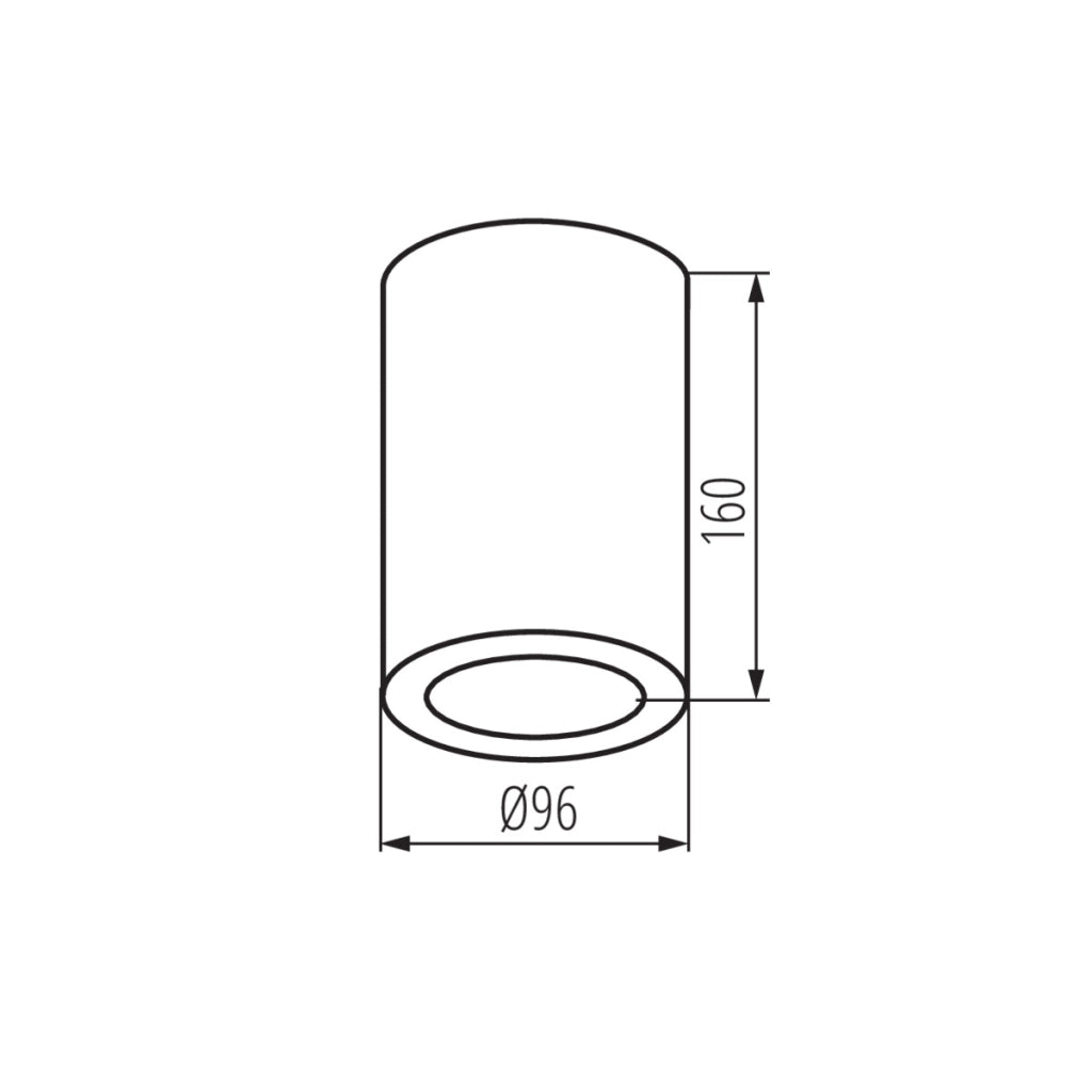 Faretto soffitto nero tondo 16cm IP65 E27 Kanlux Aqilo