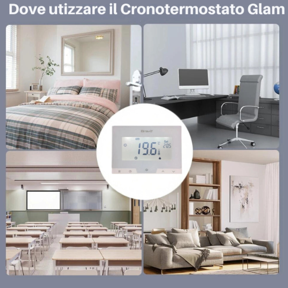 Bravo cronotermostato digitale glam programmazzione automatica o manuale