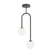 Plafoniera moderna nero/bianco 2 sfere E14 ATRIA Emibig