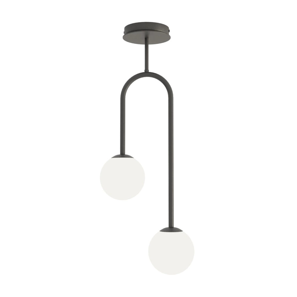 Plafoniera moderna nero/bianco 2 sfere E14 ATRIA Emibig