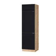 Armadio frigorifero Fame-Line Nero rigato/Rovere dorato 60 cm Vicco