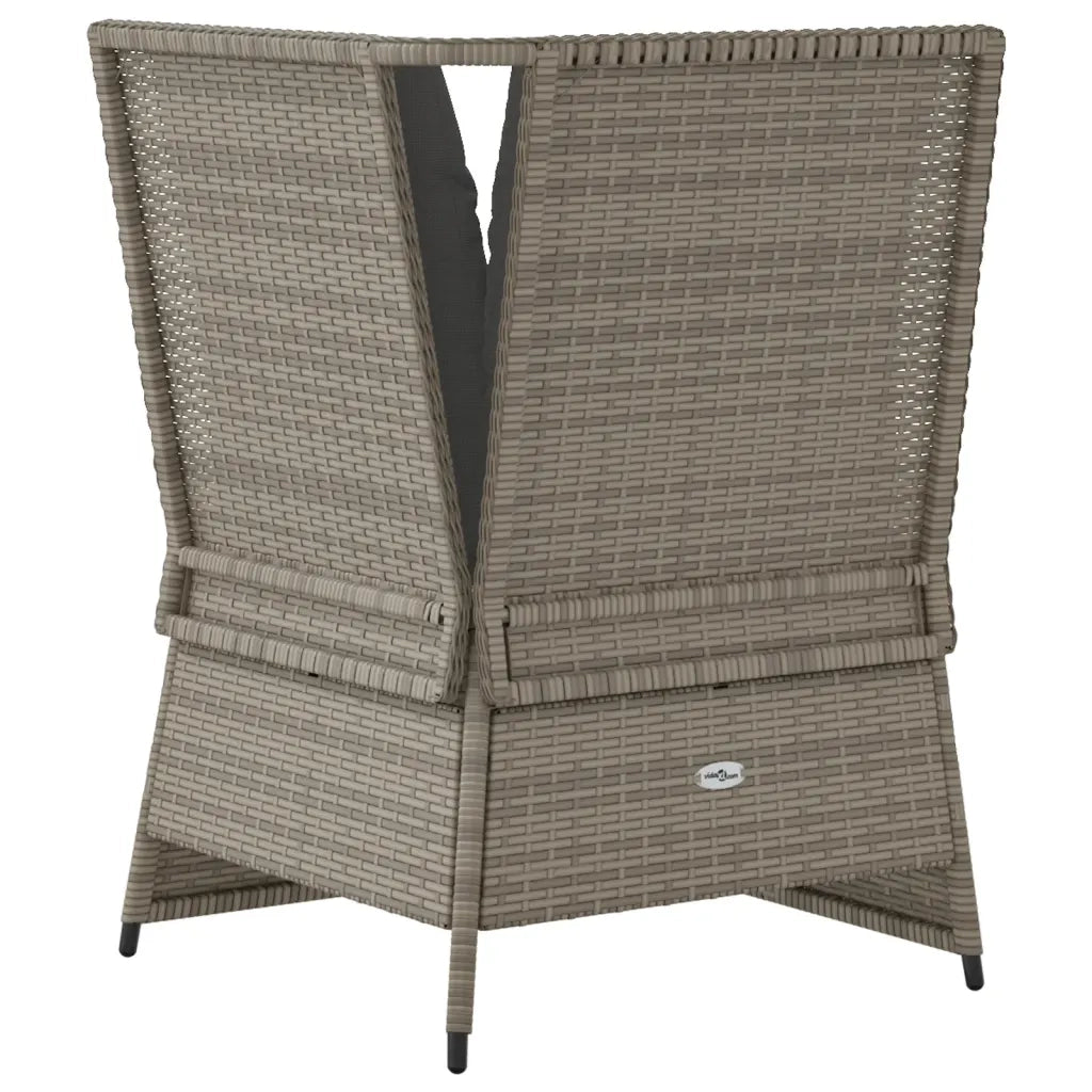 Divano Angolare da Giardino con Cuscini-Sofa da Giardino-Divanetto da esterno Grigio in Polyrattan 468630