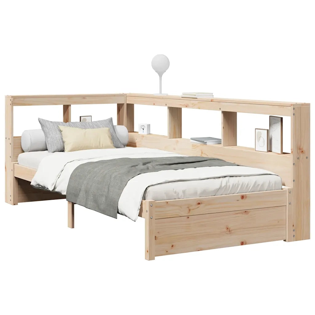 Giroletto con Libreria senza Materasso-Struttura Letto con contenitore 75x190 cm in Legno Pino 160792
