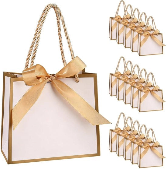 Confezioni regalo in cartone 14 x 6 x 12 cm, 15 pezzi, maniglie robuste, chiusura a strappo