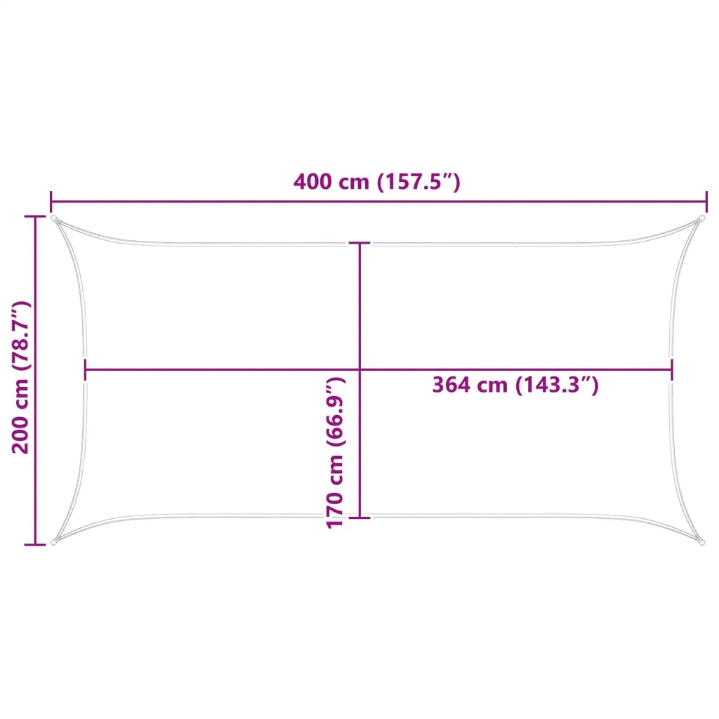Vela Parasole | Telo Ombra | Vela da ombra solare Arancione e Marrone 4 x 2 m