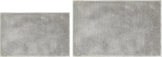 Badmat Antislip Florida - Badmat Zacht e Pluizioso - Badmat Antislip Wasabile, Douchemat per Bagno - Set di 2 (40 x 60 cm + 50 x 80 cm) Grigio