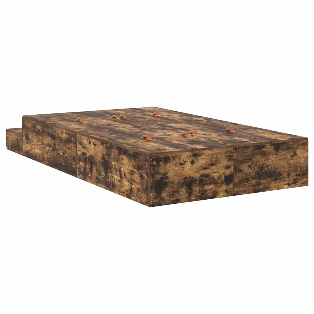 Struttura letto con contenitore con cassetto Rovere fumé 120 cm 3335633