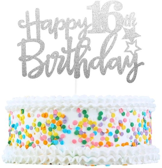 Decorazione per Torta in Argento - Set di Decorazioni per Torta - Dimensioni 15 x 10,5 cm - Materiali Sicuri per l'Alimentazione - Sostenibile