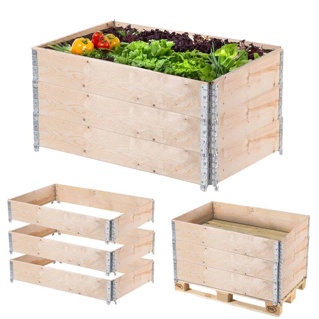 KADAX Prolunga per pallet in legno 120x80 cm, letto per container, confezione da 3