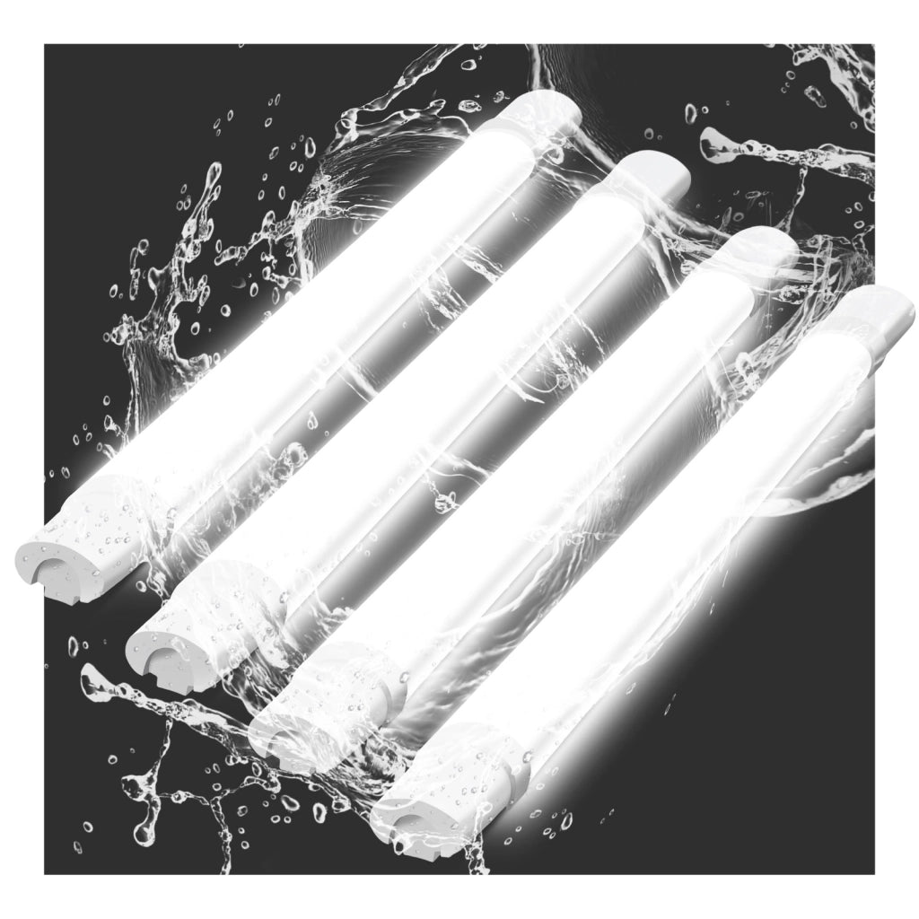ZMH Lampada da soffitto plafoniera LED 4 pezzi 90cm 24W IP65 5000K per cucina officina ufficio