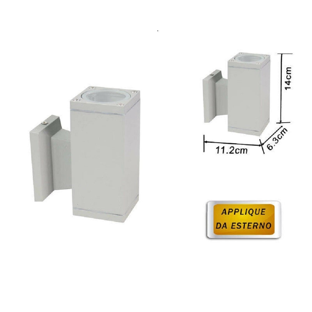 Trade Shop - Applique A Parete Per Esterno Giardino Ip55 Lampada Lampadina Attacco Gu10 -