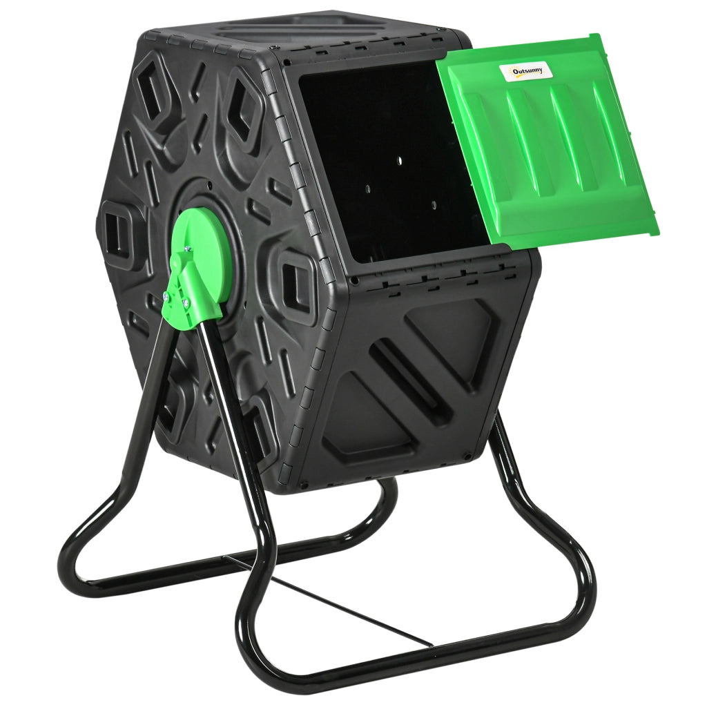 Compostiera 65 Litri Rotante Verde Nero ¨C Zephmum ¨C 65 L