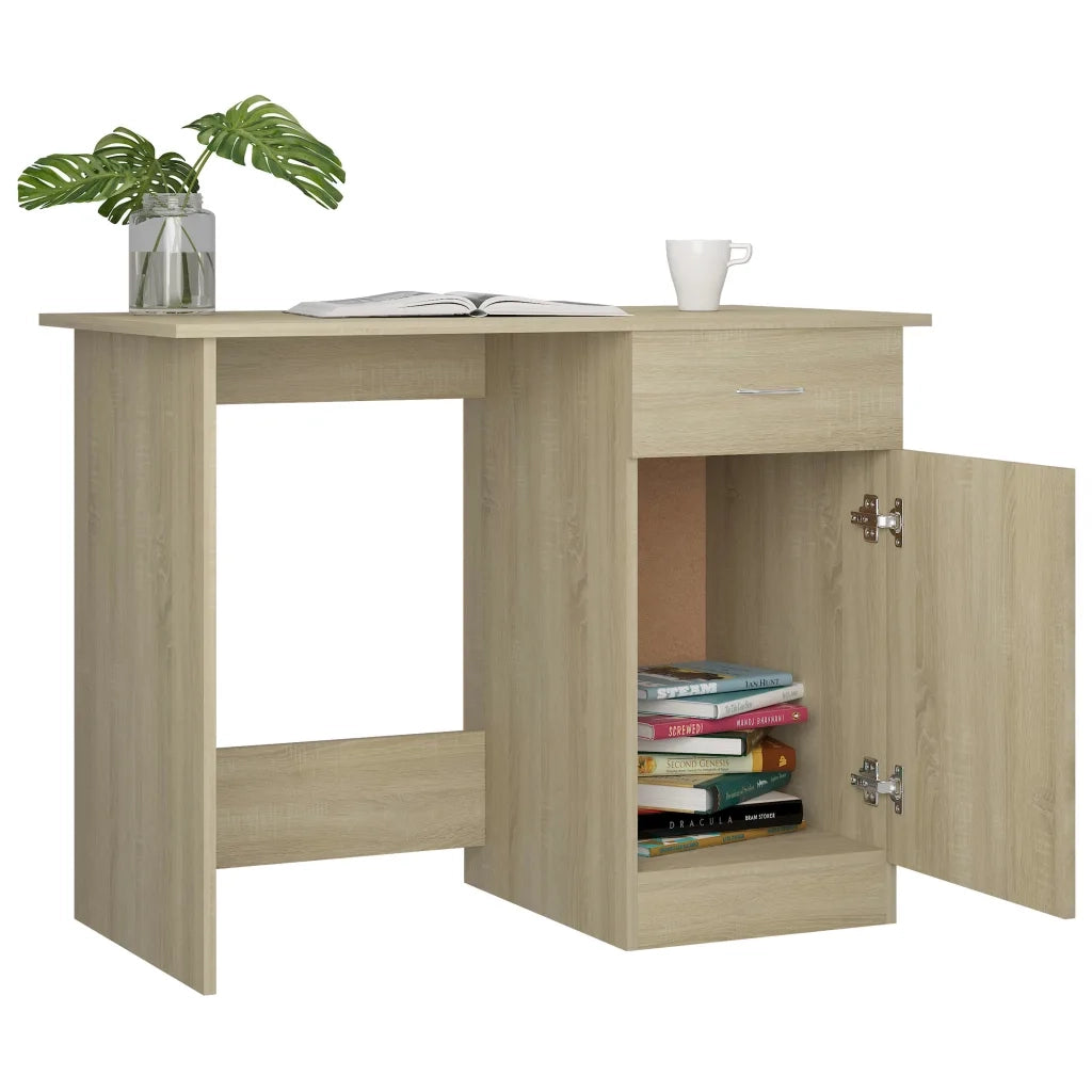 Scrivania Rovere Sonoma 100x50x76 cm in Legno Multistrato 801083