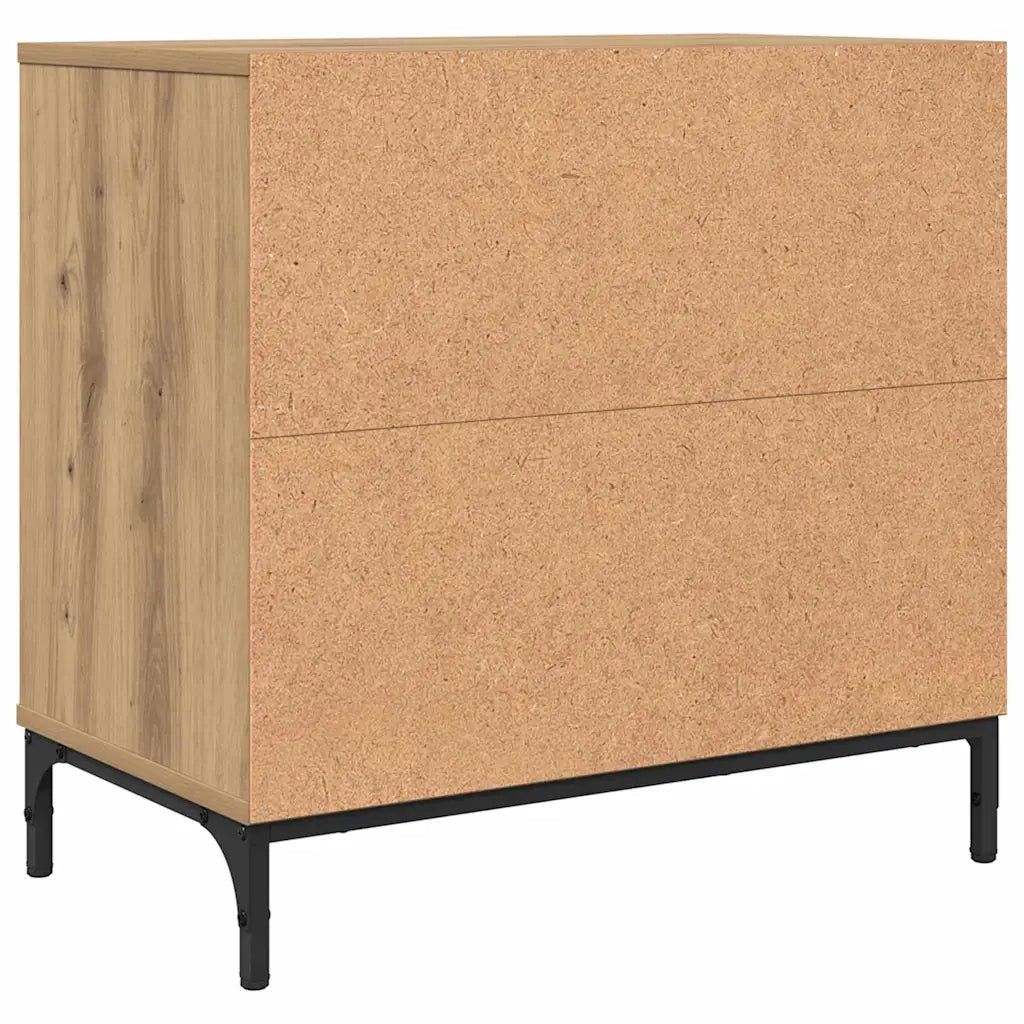 Comodino-Tavolino da notte rovere artigianale 63.5 x 36 x 61 cm Legno multistrato