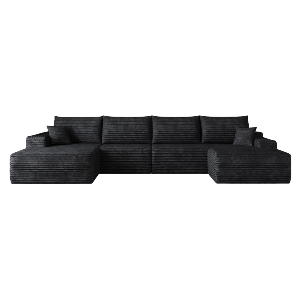 DIVANO 340x175x83 cm in Tessuto Nero