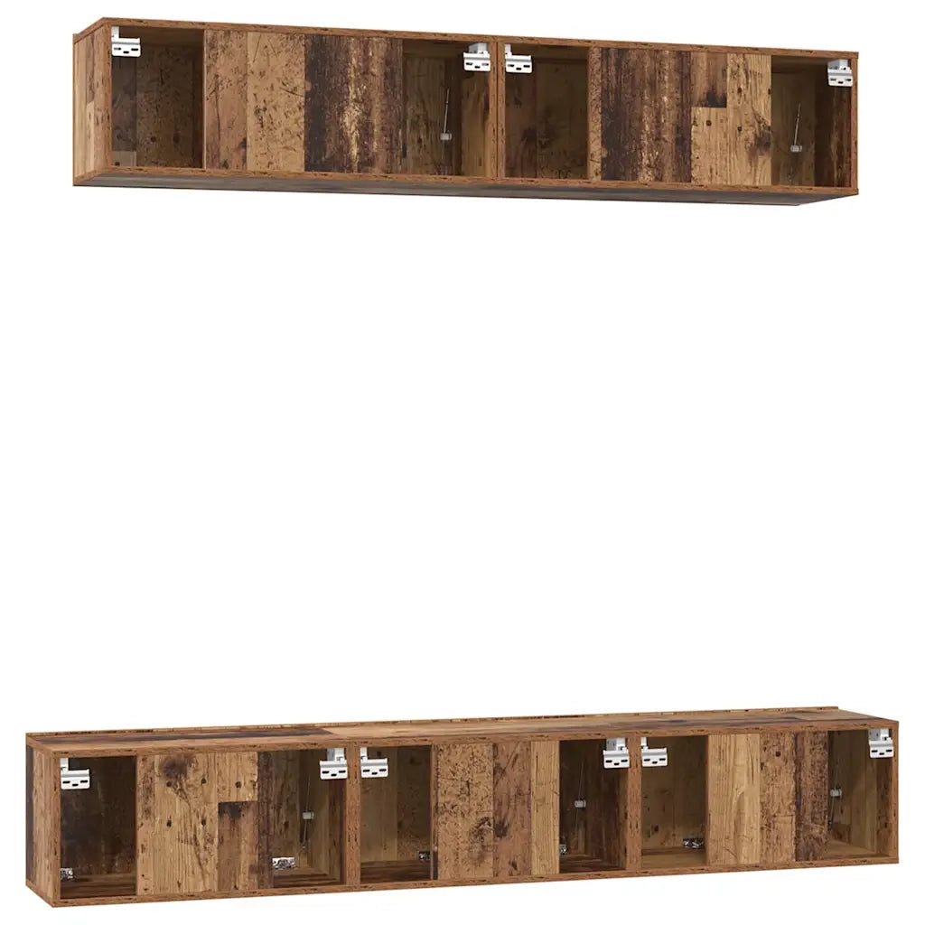 vidaXL Set di mobili TV 5 pcs Legno vecchio Standard Media