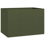 Fioriera | Cassetta per fiori | Vaso Verde Oliva 120x80x80 cm in Acciaio