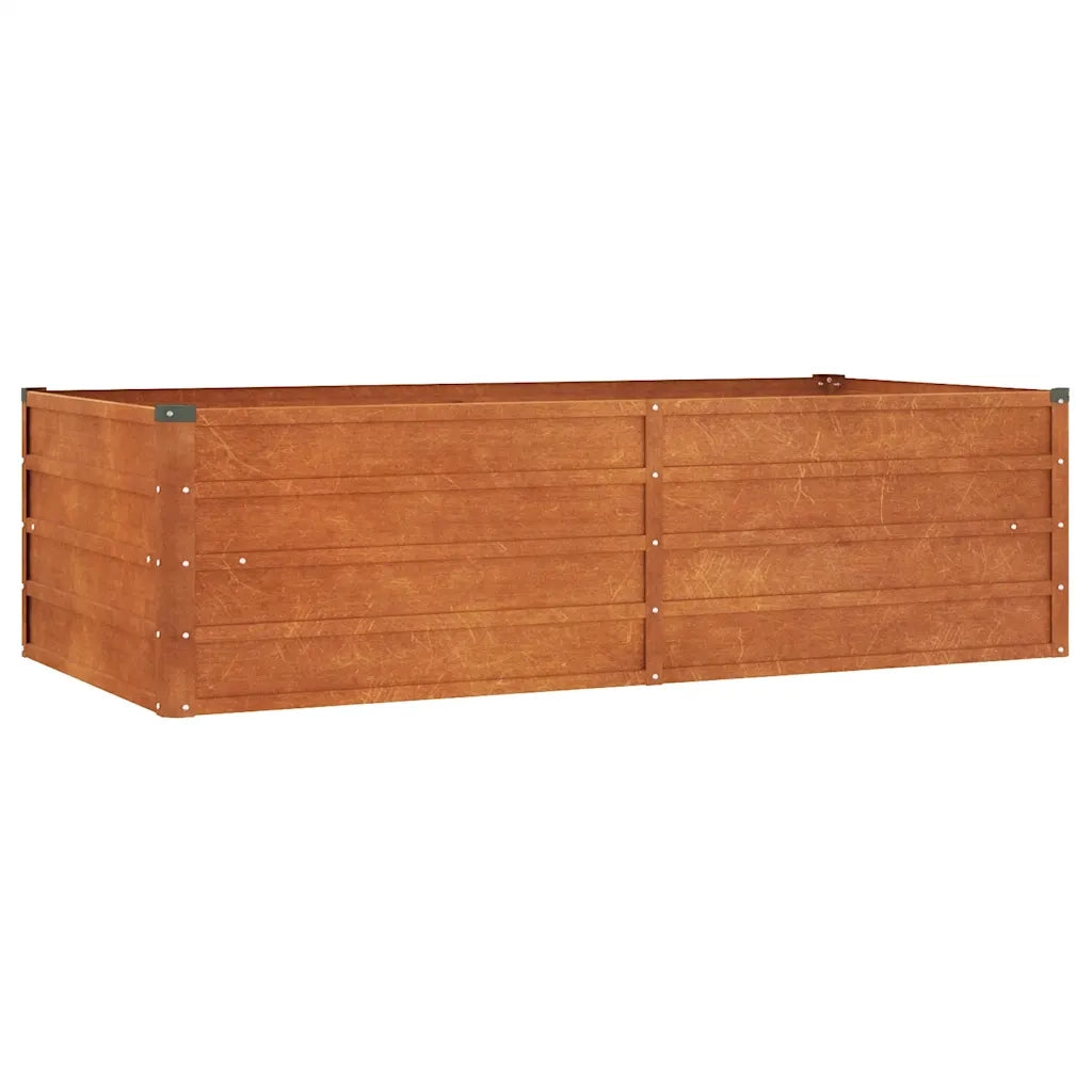 Letto Rialzato da Giardino Ruggine 160x80x45 cm Acciaio Cortencod mxl 105675