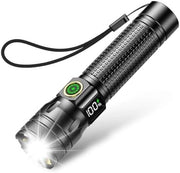 Lanterna LED Ricaricabile - 2000 Lumen Funzione di Zoom - IP65 Impermeabile
